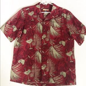 Red 100% silk Havana Jack’s Cafe Hawaiian Shirt